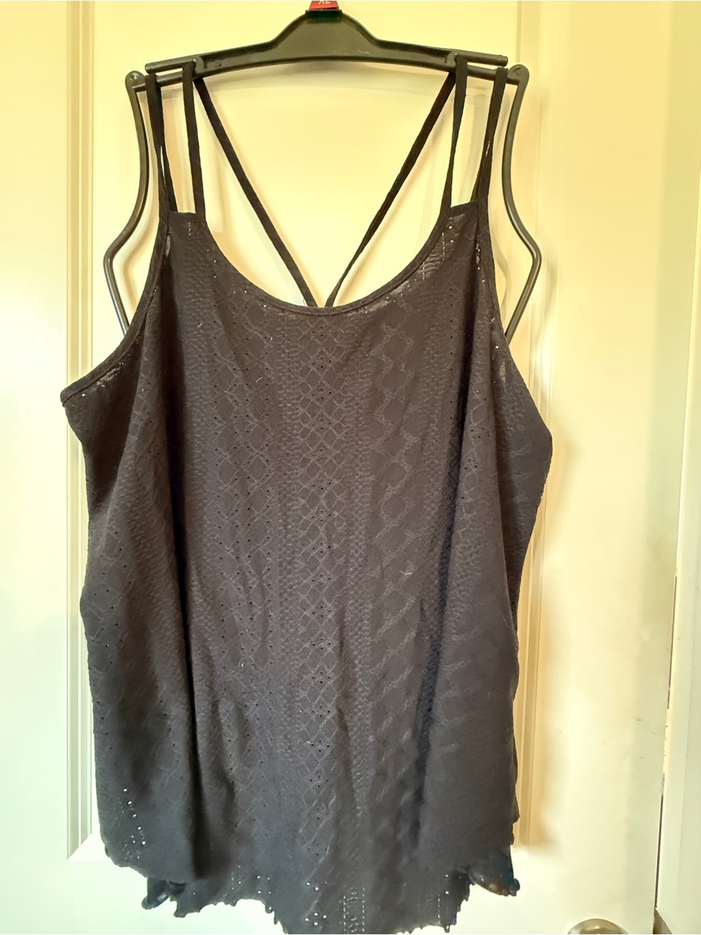 Amazon Black Lace-Pattern Double-Strap Camisole